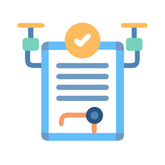 Approved contract with checkmark, modern illustration design vector