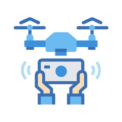 Fototapeta premium Blue drone icon vector. Drone technology illustration concept.