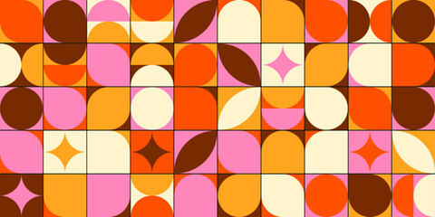 Warm abstract geometric composition with simple shapes