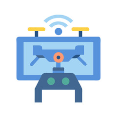 Drone Control Interface Illustration on Black Background