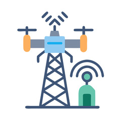 Drone inspection of telecommunications tower for maintenance purposes