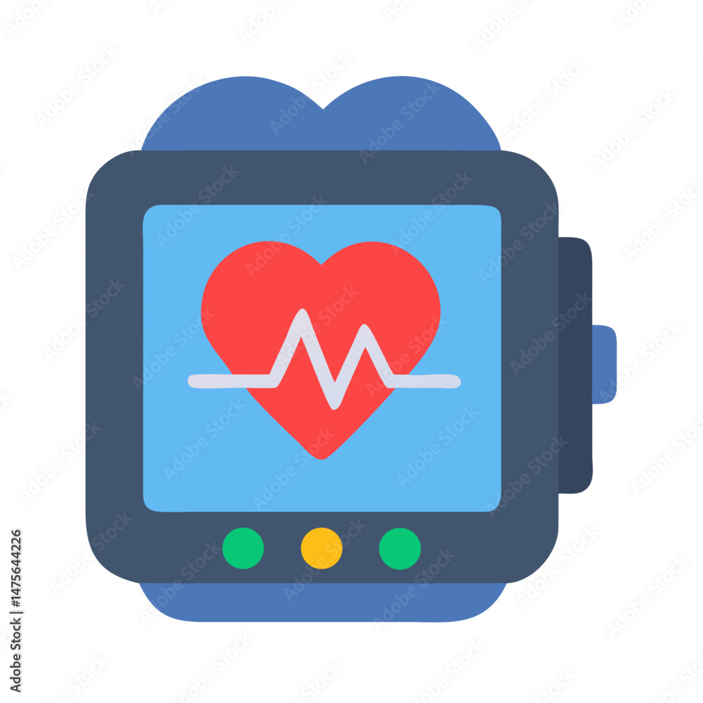 Aufkleber smartwatch displaying heart rate monitor data and statistics