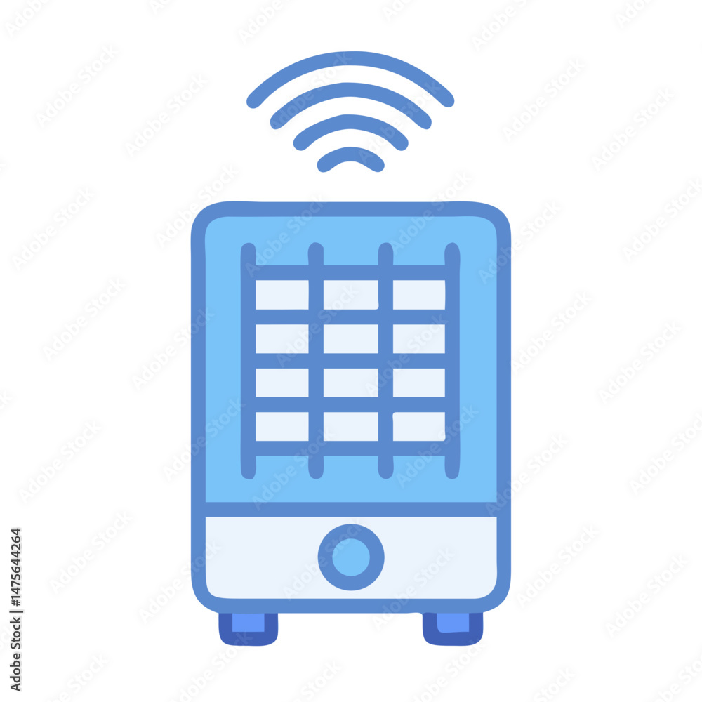 Poster smart home automation hub with wireless connectivity icon