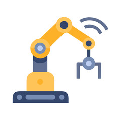 Wireless Robotic Arm Illustration for Factory Automation