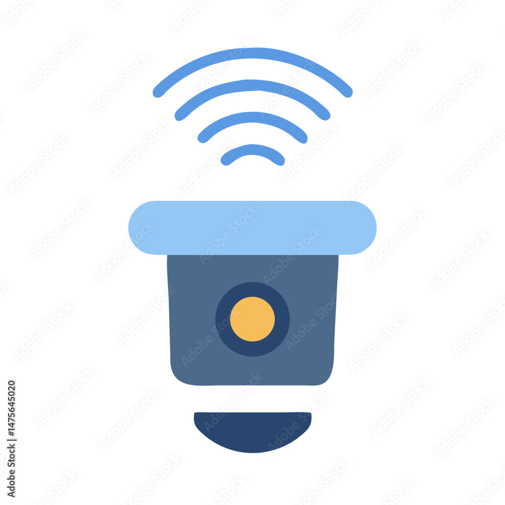 Poster smart home sensor with wifi signal and black backdrop