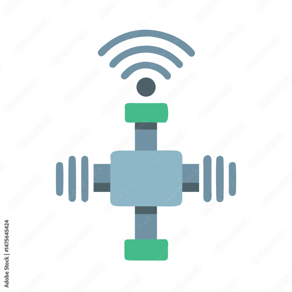 Poster stylized wi-fi router with abstract design on black