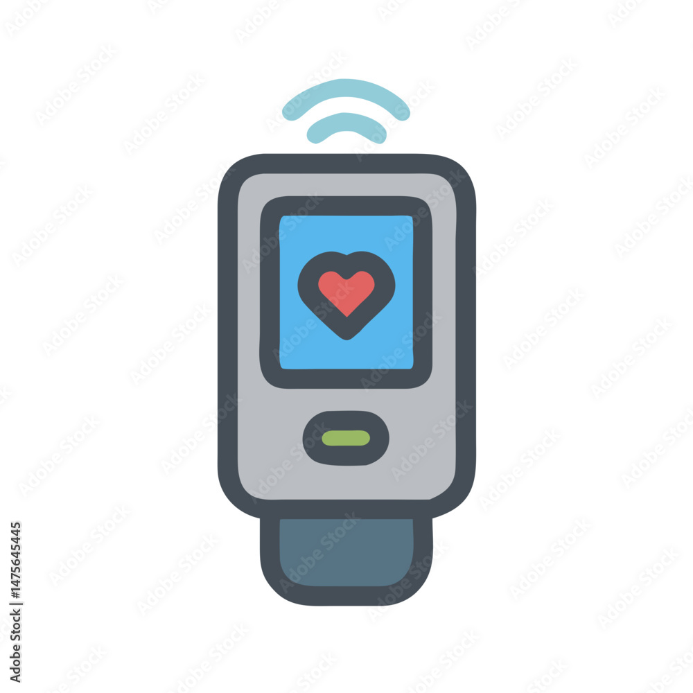 Poster connected heart rate monitor with display and signals