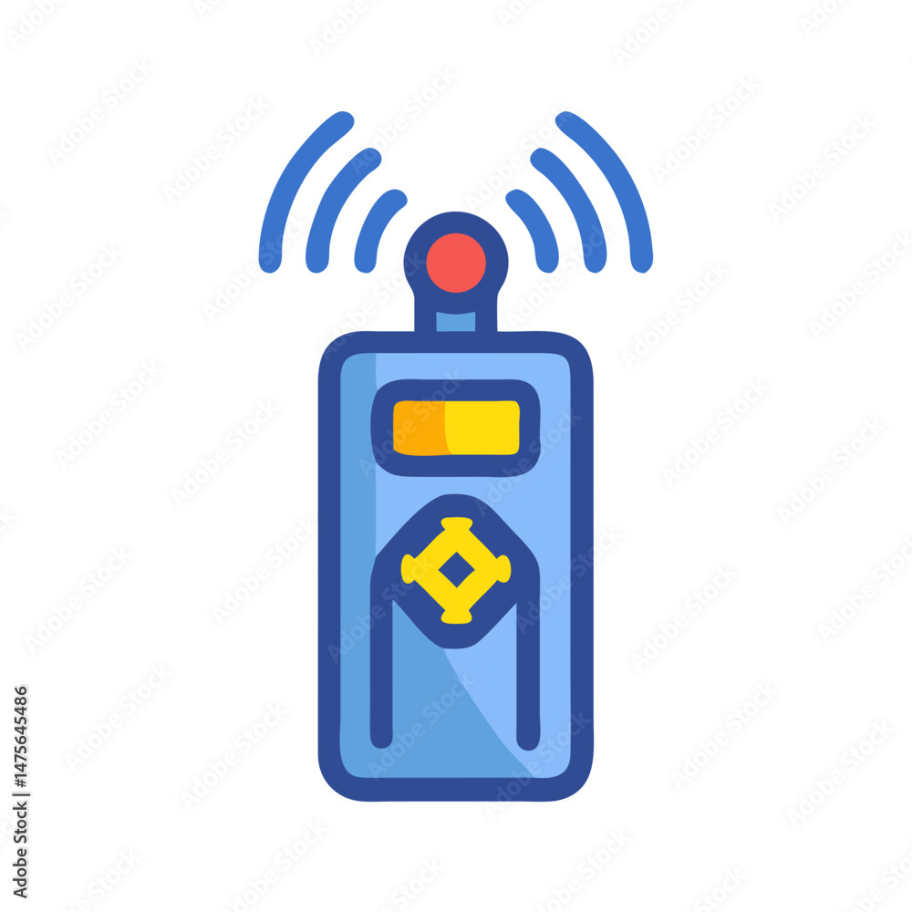 Poster wireless remote control icon - vector communication technology
