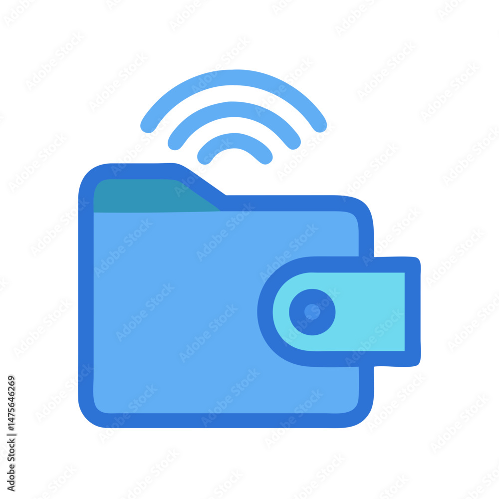 Poster digital wallet with nfc connection payment symbol illustration