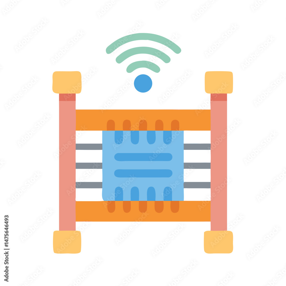Poster smart home device with wireless connection on black background