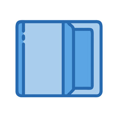 Blue Binder with Open Cover Icon Illustration