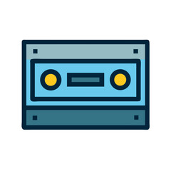 Retro Cassette Tape Illustration for Music and Audio