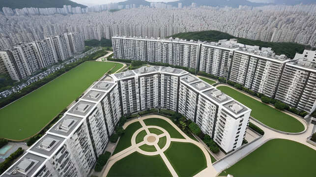 apartment complex in Bucheon City that was shot by aerial