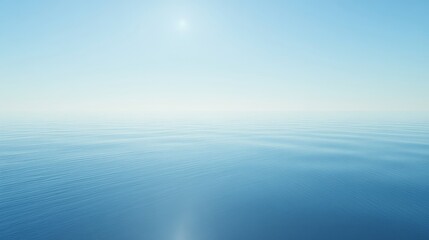 Fototapeta premium Serene Blue Water, Peaceful Horizon