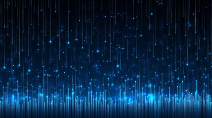 Abstract Glowing Lines Raining Down