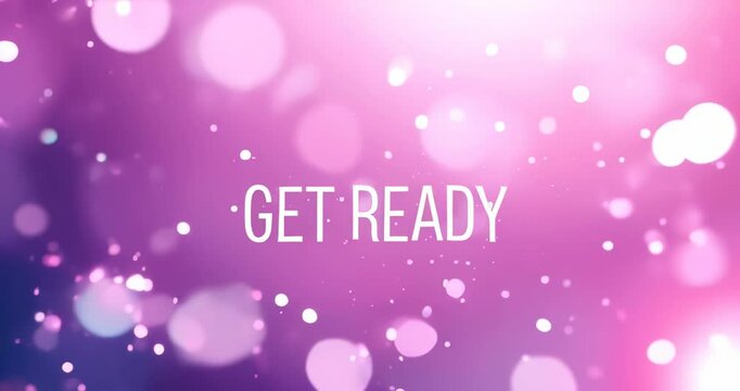 Pink and purple background with a text get ready