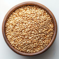 Organic Sesame Seeds: Nutritious Cooking Ingredient in Eco-Friendly Kitchen Bowl
