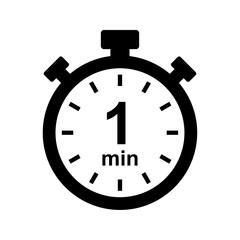 Stopwatch icon. 1 min timer