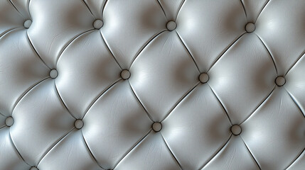 Obraz premium Close up of a luxurious light grey button tufted upholstery showing detail of texture and pattern design.