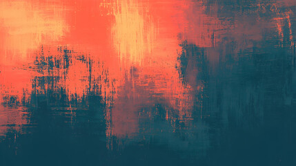 Abstract fiery sunset landscape painting, textured background for design