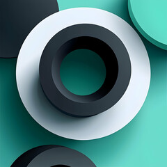 Abstract teal background with overlapping circles, design element for website or app