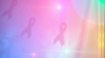 Abstract image with pink ribbons and rainbow light.