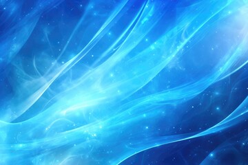 Abstract blue energy swirls with glowing particles