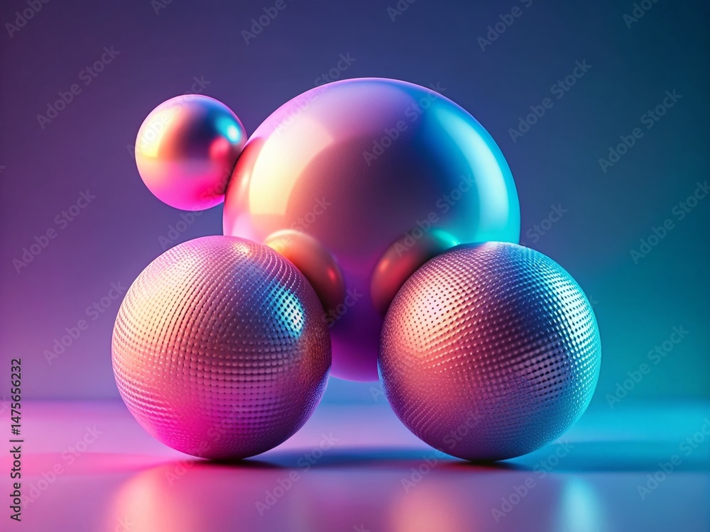 Poster abstract 3d metaball page template: modern design background with rule of thirds composition