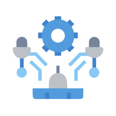 Machine learning and AI automation symbol with gear