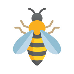 Cartoon Bee Vector Illustration on Black Background