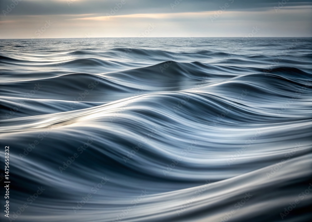 Poster abstract gray and white flowing waves background - smooth texture design