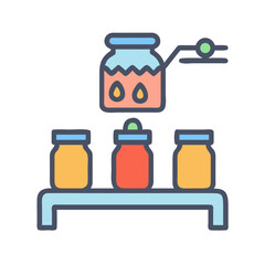 Colorful Jars on a Shelf Illustration Isolated on Black