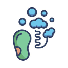 Ear with sound waves, hearing concept, audiology icon