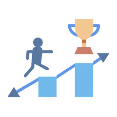 Success path, achievement goal, growth, motivation, reaching trophy
