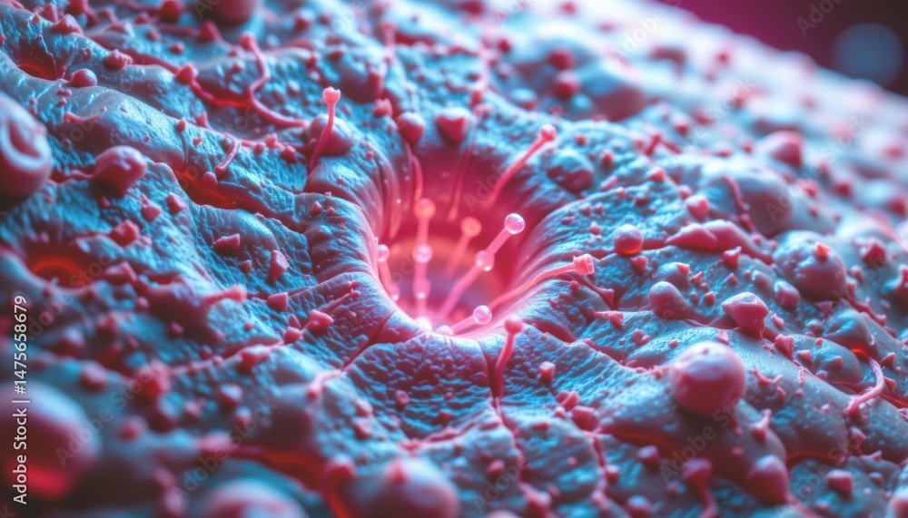 Aufkleber abstract microscopic view of textured surface with colorful details.