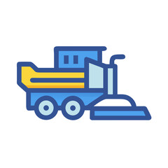 Ice resurfacer vector illustration, rink machine colorful icon