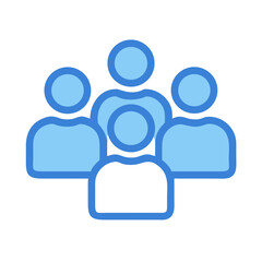 People or Team Icon Blue Color Isolated illustration