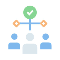 Team task management with workflow process approval icon