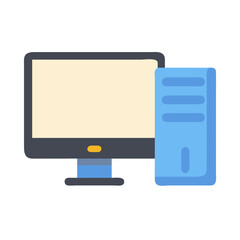 Cute desktop computer icon for technology and design