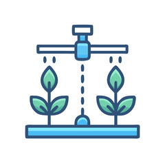 Automated Plant Watering System Icon, Smart Gardening Concept