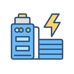 Clean Energy Power Station Graphic with Lightning Bolt