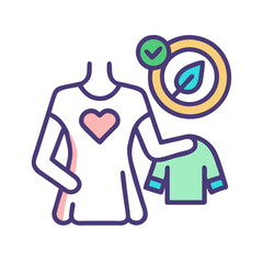 Sustainable Fashion and Ethical Clothing Choices Icon Illustration