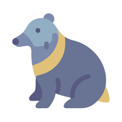 Stylized Asiatic Bear illustration on black background image