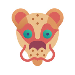 Geometric Panther Head Graphic Illustration on Black Background