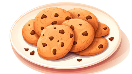 Delicious Cookie Arrangement on Plate with Romantic 'Love You' Greeting Card Cartoon Design
