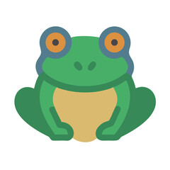 Cartoon Green Frog Illustration on Black Background