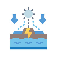 Geothermal Energy Flat Icon - Power of the Earth