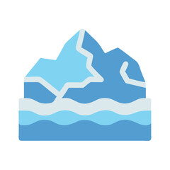 Iceberg floating in arctic ocean, vector illustration flat
