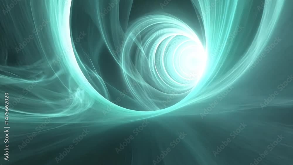 Poster ethereal exploration of light mesmerizing abstract swirl in tunnel of depth and movement, glowing wi