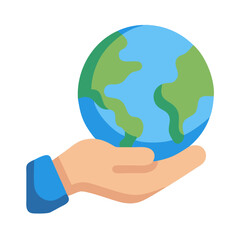 Earth in Hand Illustration, Save Our Planet Concept